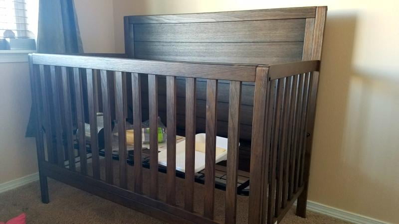 rustic gray crib and dresser