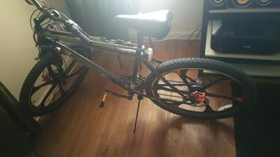 Mongoose Mack Mag Wheel Mountain Bike 26 Wheels 21 Speeds Shimano Revo Twist Shifters Men s Frame Orange On Black Walmart