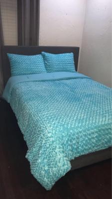 Vcny Home Aqua Fur Bedding Comforter Set Walmart Com