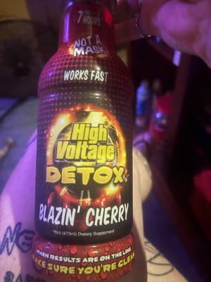 High Voltage Detox Drink, 16 oz, Blazin' Cherry Flavor, Supports Toxin  Removal