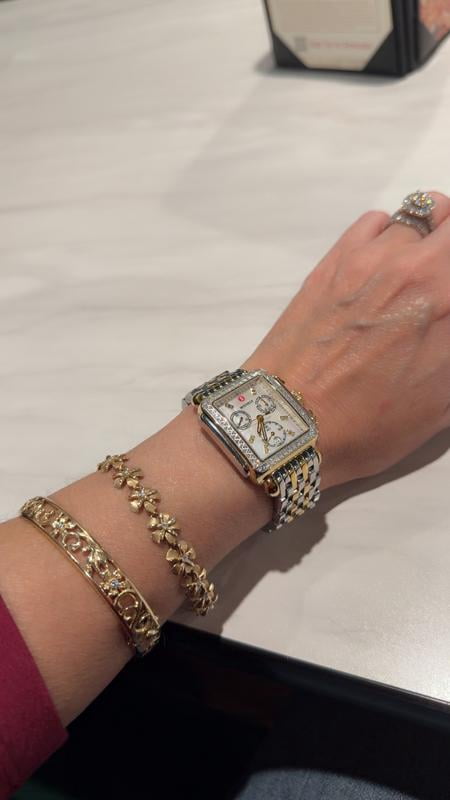 MICHELE Deco Diamond Chronograph Watch Head & Bracelet, 33mm  display picture 1