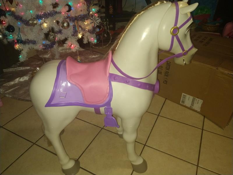 life size rapunzel and horse