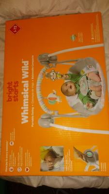 bright starts pretty in pink butterfly cutouts portable swing