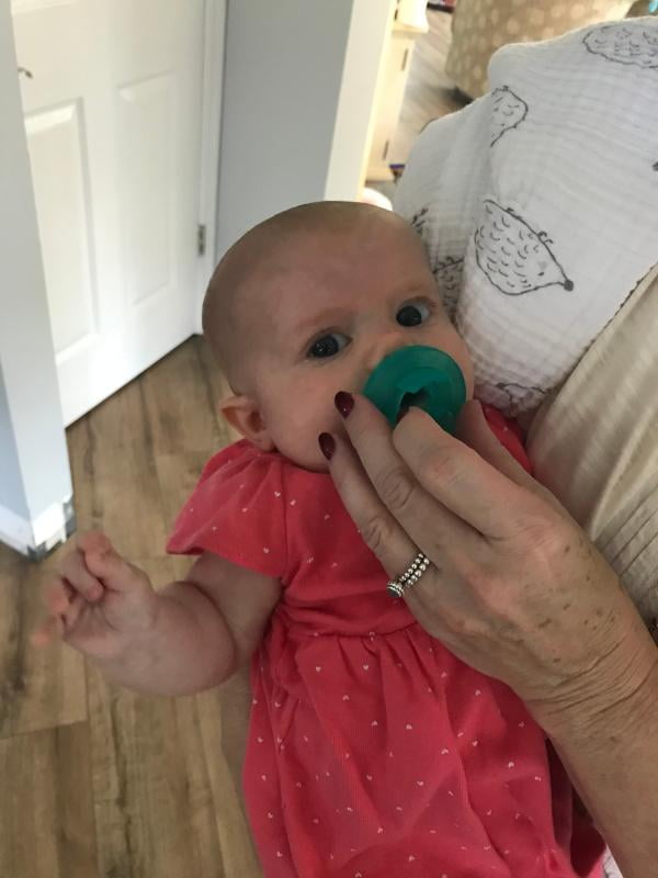 soothie pacifier with nose cut out