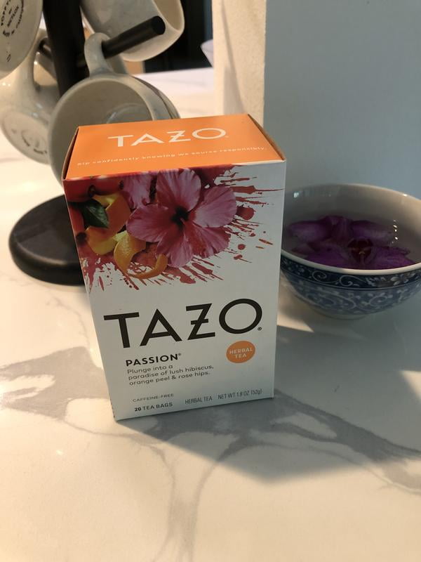 4 pack) TAZO Passion Herbal Tea Bags, Iced or Hot, Caffeine-Free
