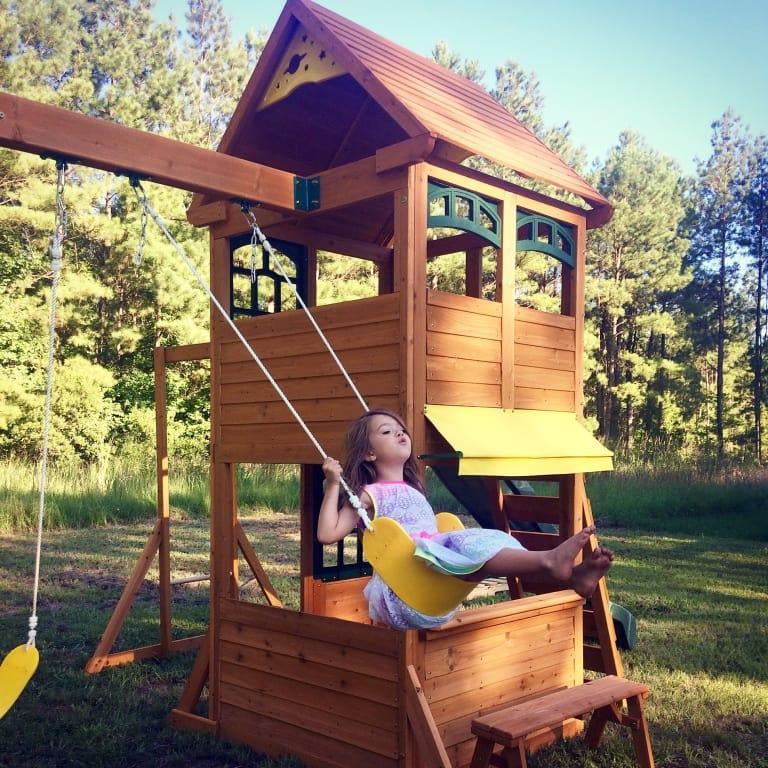 kidkraft halliwell wooden swing set