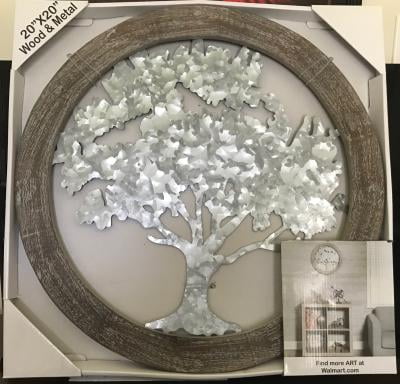Elegant Expressions By Hosley Rustic 20 Round Wood And Metal Tree Decorative Wall Art Com - Tree Of Life Wall Art Metal And Wood