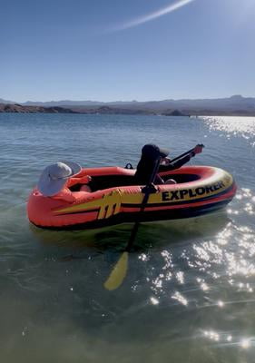 Intex, 1 Person Youth Pool Inflatable Raft, Explorer 100, Orange