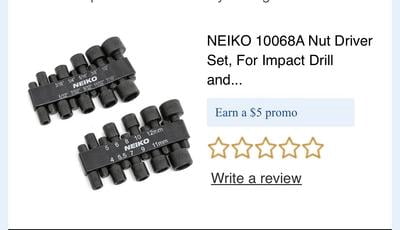Neiko 10068A Nut Driver Set, 20 Pieces, 1/4‚Äù Hex, Impact