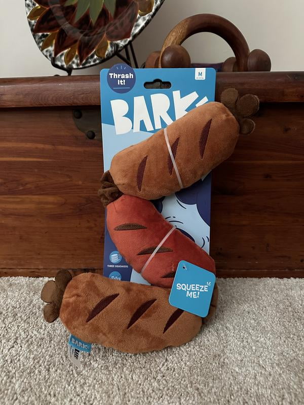 BARK Sausage Lickin' Links Plush Dog Toy, with Whip n Flip