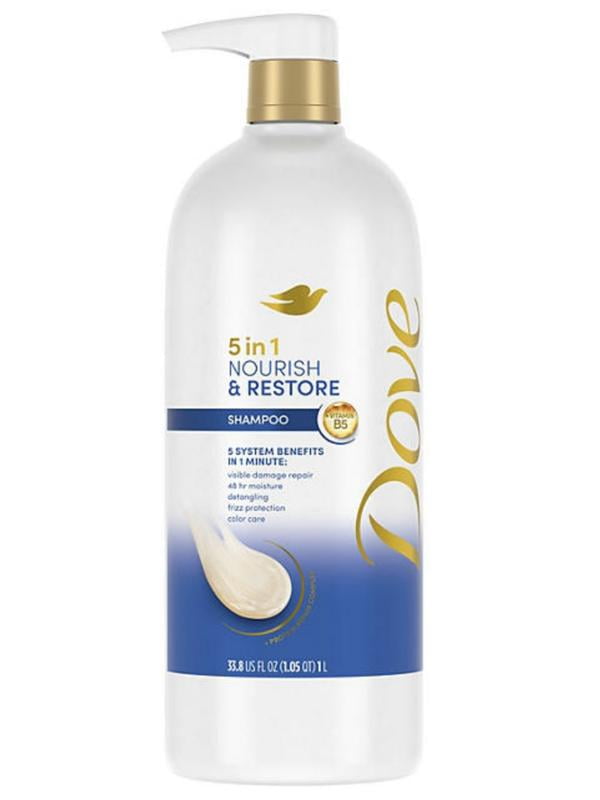 Dove Nourish and Restore 5-in-1 Shampoo, 33.8 Fluid Ounce, Protein