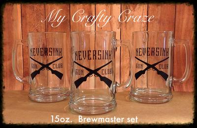 Brewmaster 17 oz Beer Mugs, Set of 4 Beer Lover Gift - Home Wet Bar