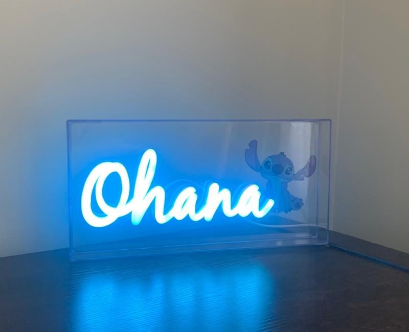 Paladone Disney Stitch Ohana Neon LED Light, 15cm x 30cm, USB