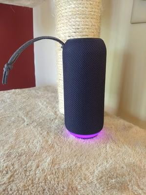 onn. Medium Rugged Bluetooth Speaker with LED Lighting, Grey 