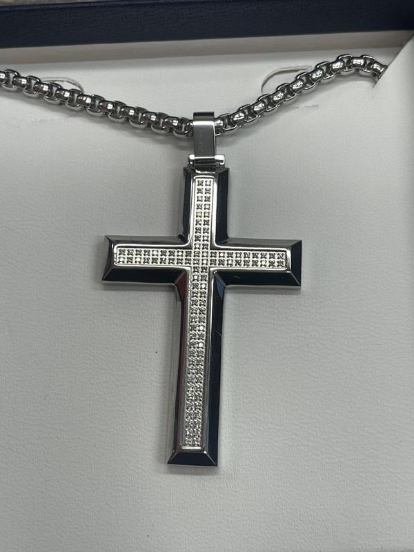 Diamond Cross in Stainless Steel