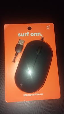 onn. USB Optical 3-Button Mouse, 6ft Cable 