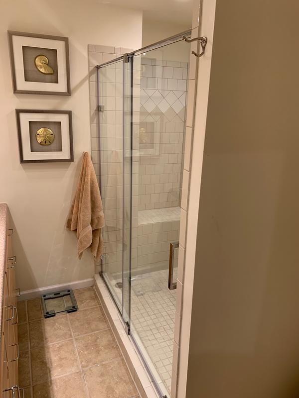 Vigo Ryland 50 Inch Frameless Shower Door With 375 In Clear Glass Chrome Hardware Walmart Com Walmart Com