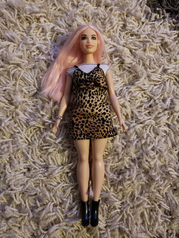 Dress made for Curvy Barbie Fashionista Doll Clothes TKCT white Sparkle Leopard 