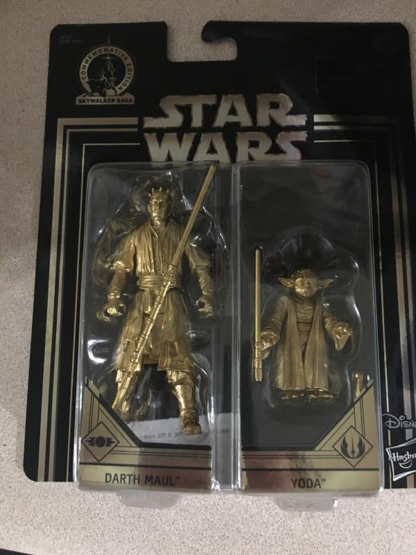 New Star Wars Darth Maul /& Yoda Figure Gold Skywalker Commemorative Edition