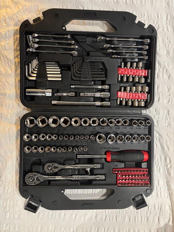 Hyper Tough 145-Piece Mechanics Tool Set, 1/4, 3/8 & 1/2-inch