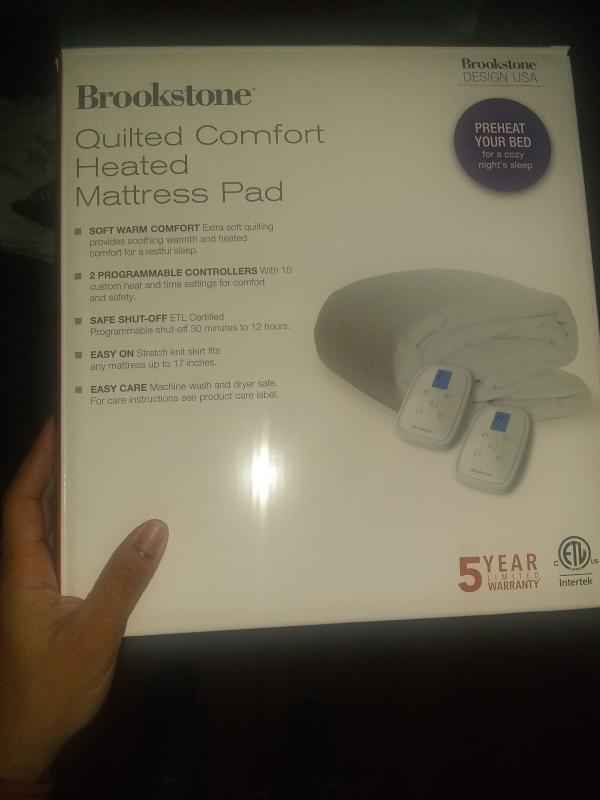 brookstone quilted heated mattress pad