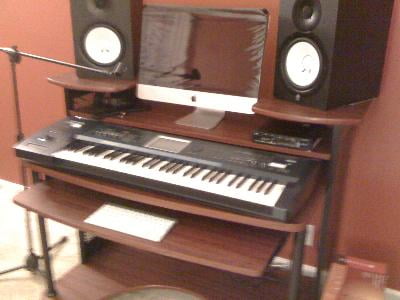 Studio Rta Wood Computer Desk In Black And Cherry Walmart Com