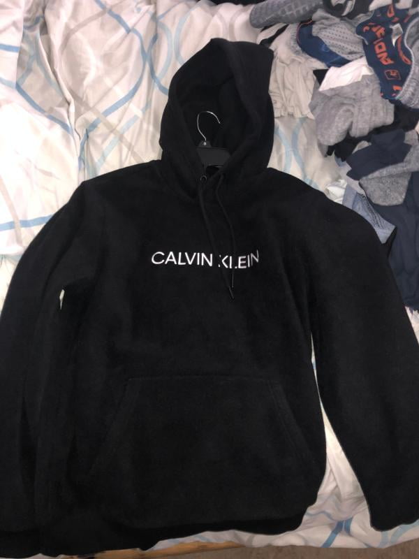 Calvin Klein Men's Polar Fleece Hoodie, Black, XLarge