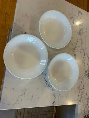 Corelle 20-oz Large Glass Pasta Bowl, Winter Frost White, Ideal