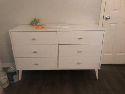 Prepac Milo Mid Century Modern 6 Drawer Dresser White Walmart Com Walmart Com