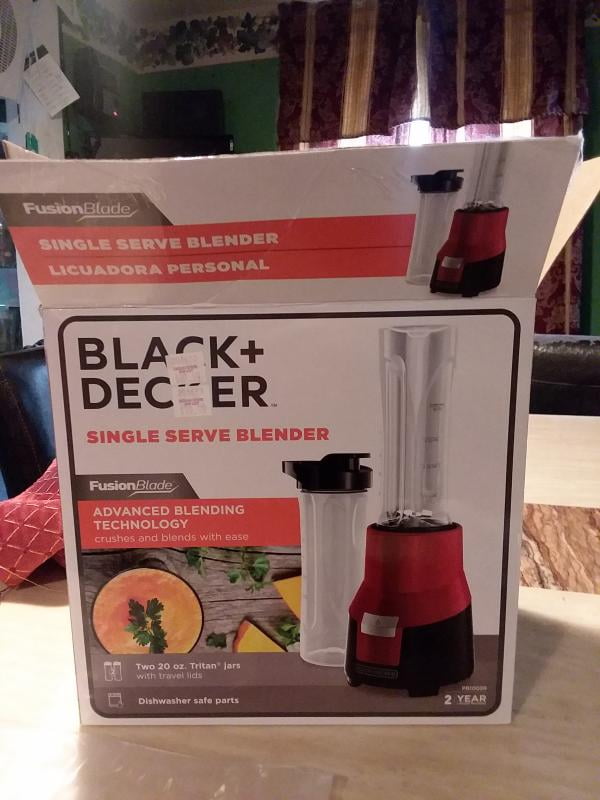  BLACK+DECKER FusionBlade Personal Blender with Two 20oz  Personal Blending Jars, Gray, PB1002G: Home & Kitchen