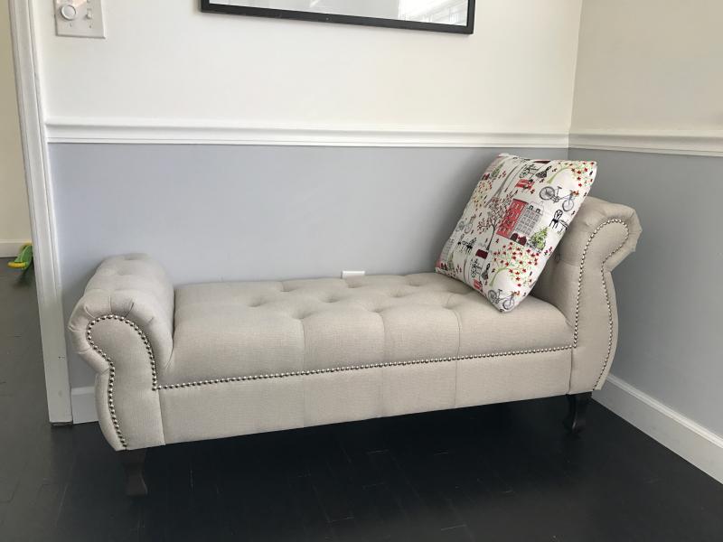 Baxton Studio Ipswich Grey Linen Bench Walmart