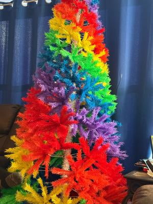 Customer reviews for Gymax 7 ft Colorful Rainbow Hinged Christmas