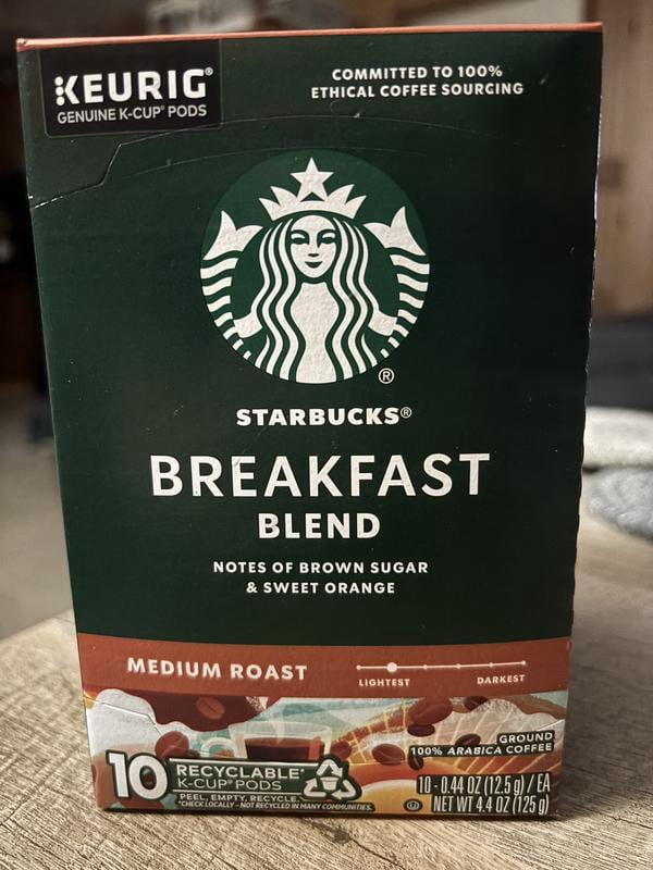 Starbucks K-Cup Breakfast Blend Coffee, 4.4 oz, 10 Pods