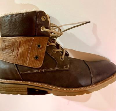 Day Five Mens Casual Lace Up Fold Over Cuff Ankle Boot Shoes  display picture 3