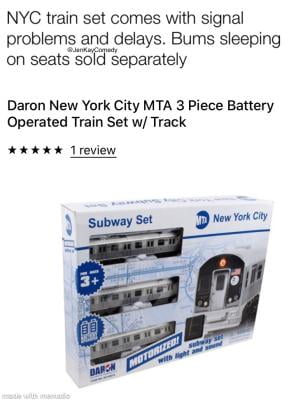 mta motorized subway train set