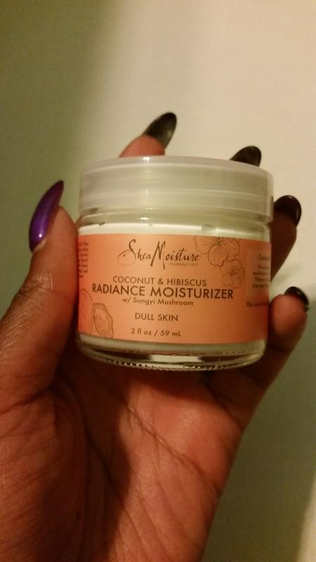 shea moisture coconut & hibiscus radiance moisturizer with songyi mushroom