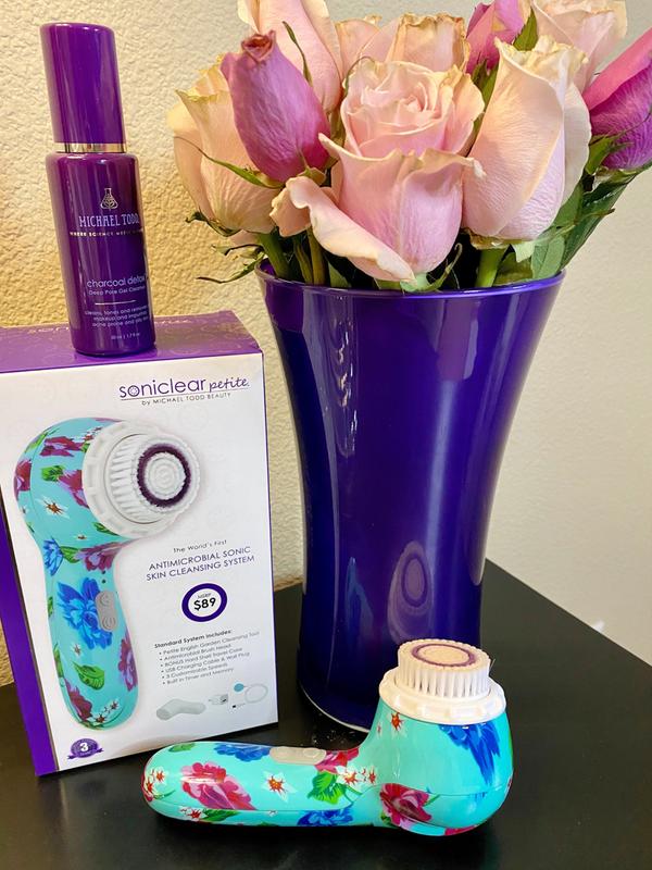 michael todd soniclear petite antimicrobial facial cleansing brush system, 3-speed sonic powered exfoliating face brush - Walmart.com - Walmart.com