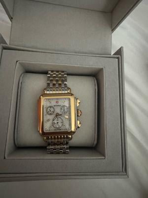 Michele Signature Deco Two-Tone Stainless Steel & Diamond Women's