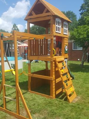 kidkraft cranbrook wooden playset swing set