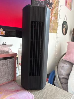 Mainstays Mini Tower Fan, Black, Oscillation, Timer, USB Powered