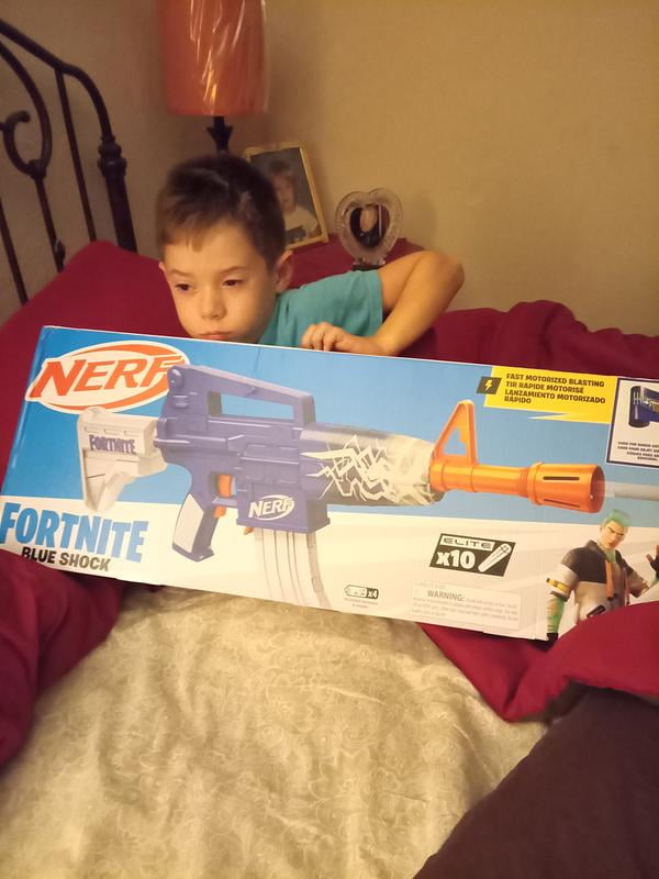 Nerf Fortnite Blue Shock Dart Blaster, 10 Elite Darts