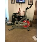Vélo D'appartement Sunny SF-B1203 – Cadre Acier, Volant 10 Kg, Résistance Réglable – Mixte, Siège Réglable, Gris