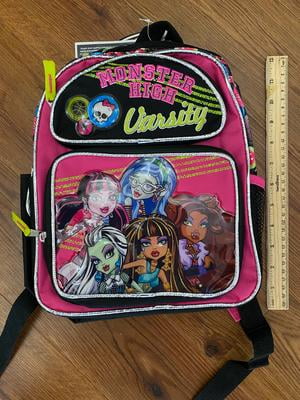 Large Kids' School Book Bag: Pink and Black Scarylicious