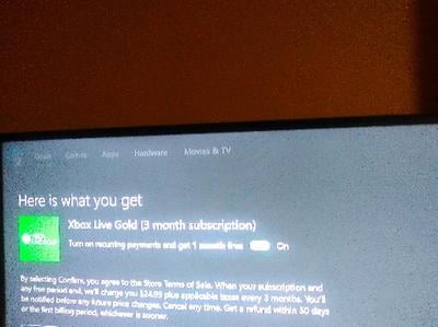 3 month subscription xbox live
