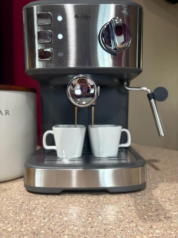 Mr. Coffee Compact Espresso Maker, Espresso Machine With Steam
