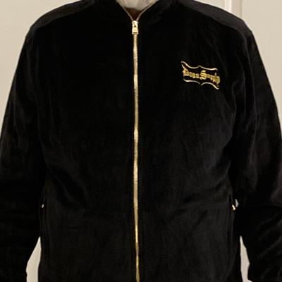 Dogg Supply Men's Velour Jacket with Zippered Pockets, Sizes XS