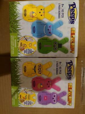 Brickcraft Peeps 3 Pack Bunnies - Yellow, Purple, Pink Brick