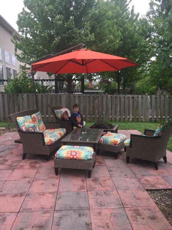 Coral Coast 9 Ft Steel Offset Patio Umbrella Walmart Com Walmart Com