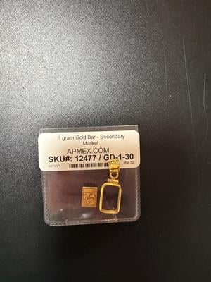 1 Gram Gold Bullion Bars, Secondary Market, .9999 Fine, Protective