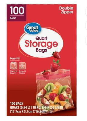 ゆー。　3Lサイズ350g×2袋3セット　2Lサイズ500gパック×6袋 3 pack) Great Value Fresh Seal Double Zipper Storage Bags, Quart